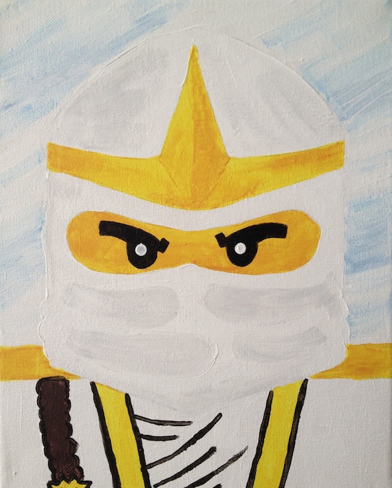 Ninjago Zane White Ninja 8x10 on canvas frame