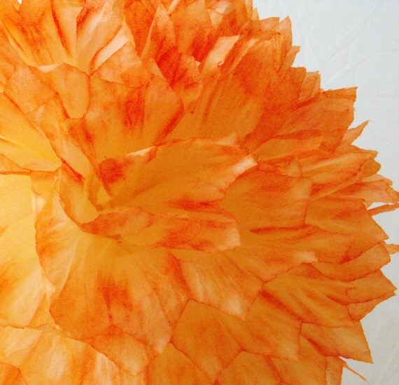 Orange Blossom Pom / Ombre / Tissue Paper Flower / by HandDyedPoms