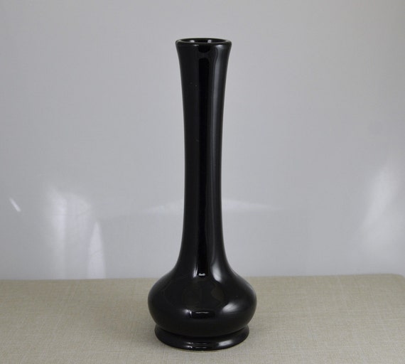 Hall China Black Bud Vase