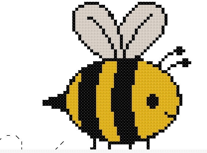 Baby Bumble Bee Cross Stitch Pattern PDF Chart Instant