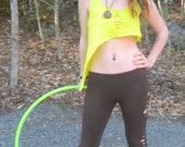Elven Asymmetrical Shirt--In almost neon Yellow--for festivals, hooping, being a fairy or elf--