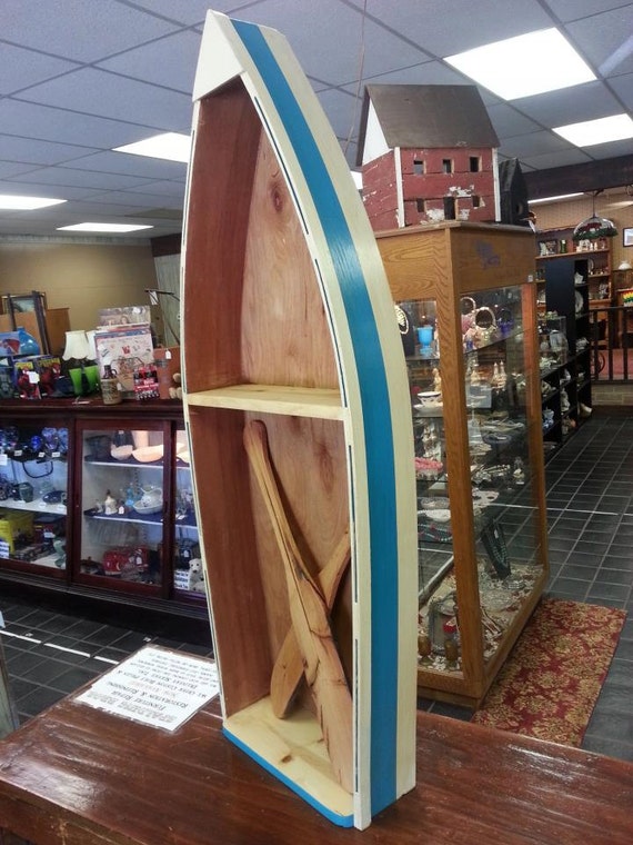 Wooden Boat Shelf With Oars. by FarmFreshCollections on Etsy