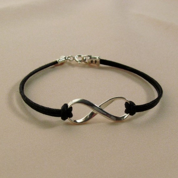 ... Sterling Silver Infinity Cord Bracelet - Medium, Infinity Jewelry