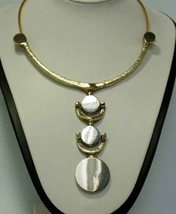 Vintage Jacob Hull Denmark modernist designer necklace from