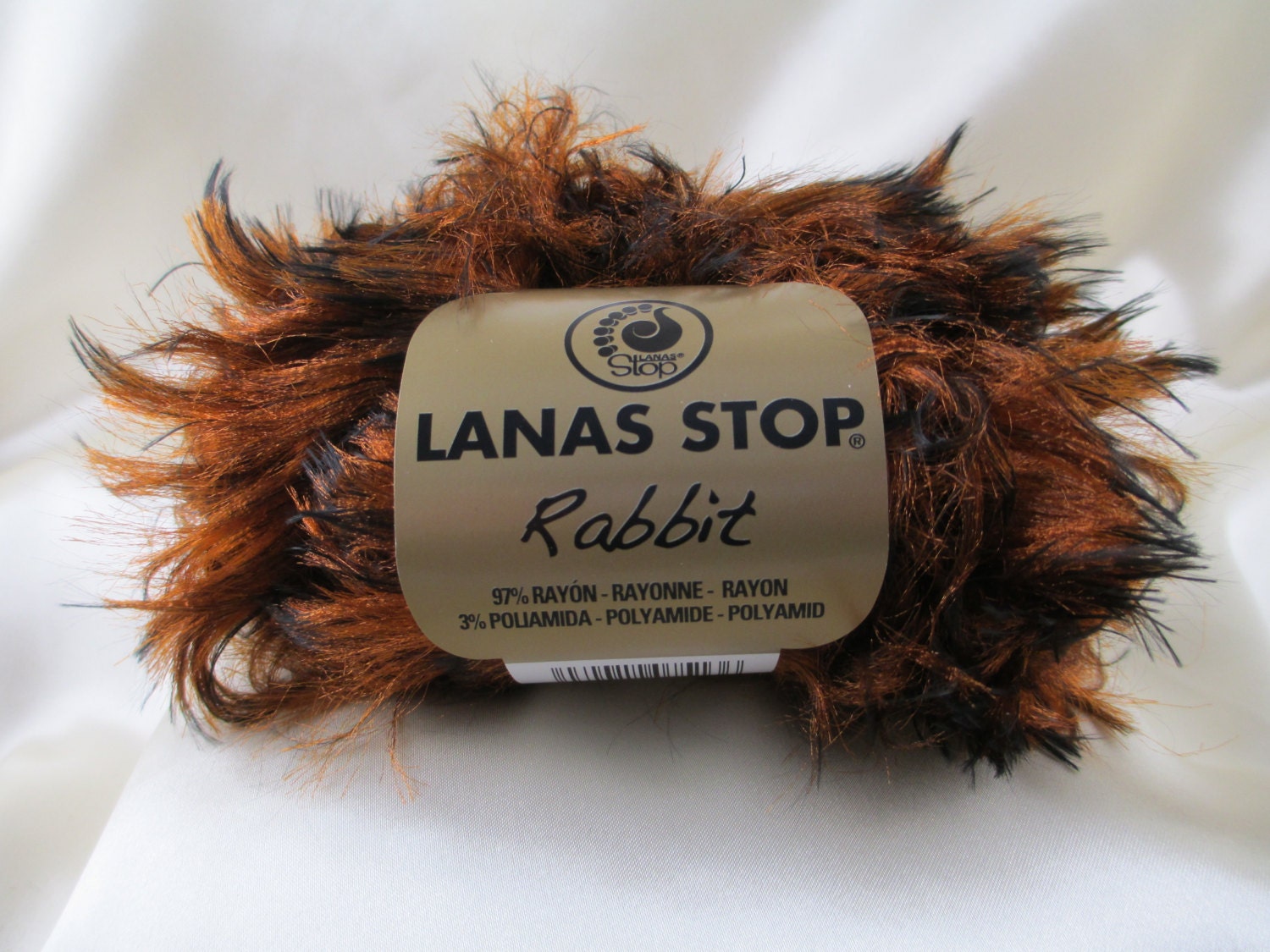 Fur Yarn Lanas Stop Rabbit Rust Faux Fur by TapasYarns on Etsy