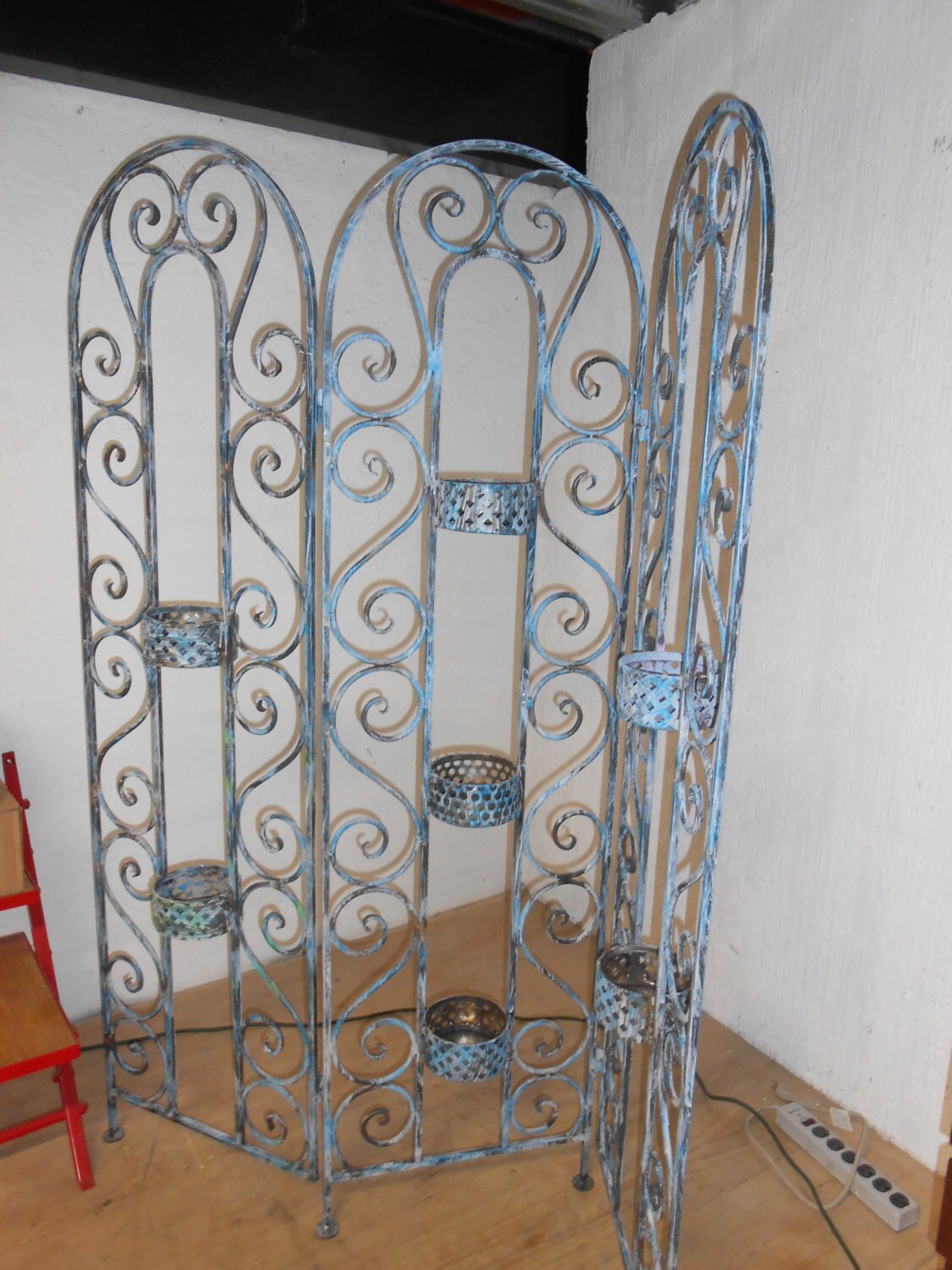 Fine wrought iron folding screen or Room divider hand made