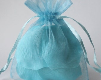 100 Light Blue Organza Bags, Sheer Favor Bags, Baby Shower Favors, Wedding Favor Bags, Organza Favor Bags, 3 x 4, 4 x 6, 5 x 8, 6 x 9