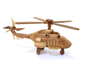 Wooden Toy Helicopter 01 in Handmad e 