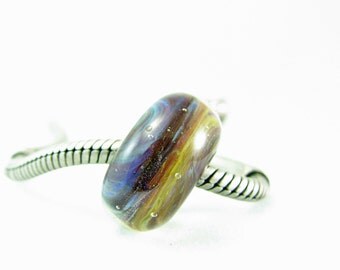 Large Hole Big Hole Lampwork Glass Bead Storm SRA