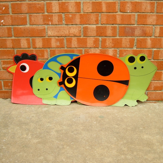 Vintage Placemats Vinyl Placemats Animal Placemats Kids