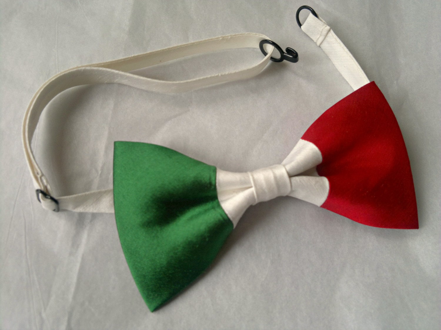 Italy Italian flag dupioni silk bow tie