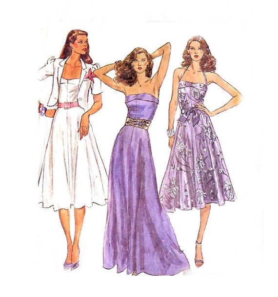 McCalls 6987 Strapless Evening Dress / Sun Dress Pattern