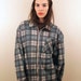 1990s Green Plaid Zip Up Jacket Size M