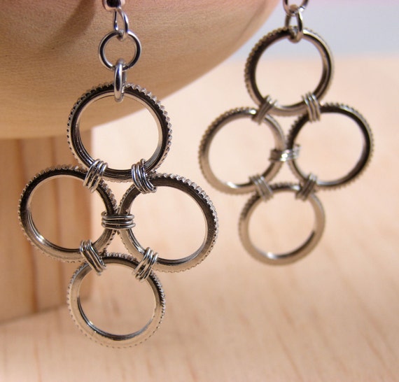 Items similar to Dangle Earrings Wire Wrapped Hardware Jewelry