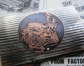 Printing Press Roll-Top Business Card Case -- Acid bath Series