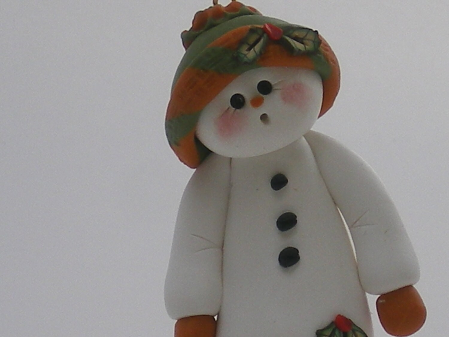 Snowman Ornament Polymer Clay by Helen's Clay Art