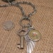Shotgun Casing Jewelry - Unisex Skeleton Key and Shotgun Casing Winged Pendant Necklace - Just like Stephen Tyler's from Aerosmith
