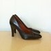 Vintage 1970s Shoes Dark Chocolate Brown High Heels Size 6M