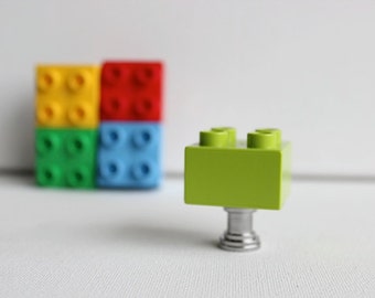 Brick Kids Drawer Knobs - Kids Brick Drawer Knobs in Lime Green (TK03-08)