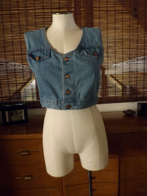 crop top denim vest