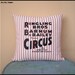 Circus Sideshow striped 16" x 16" throw pillow cover - circus decor, vintage decor, burlesque decor, red and white stripes