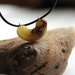 Round Amber Pendant Leather Necklace Mens Jewelry Oval Natural Milky Rare Baltic Raw Stone Rough OOAK Valentines Gift For Him Boy