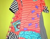 Cold Shoulder Upcycled cotton tunic Peach fits medium-1x