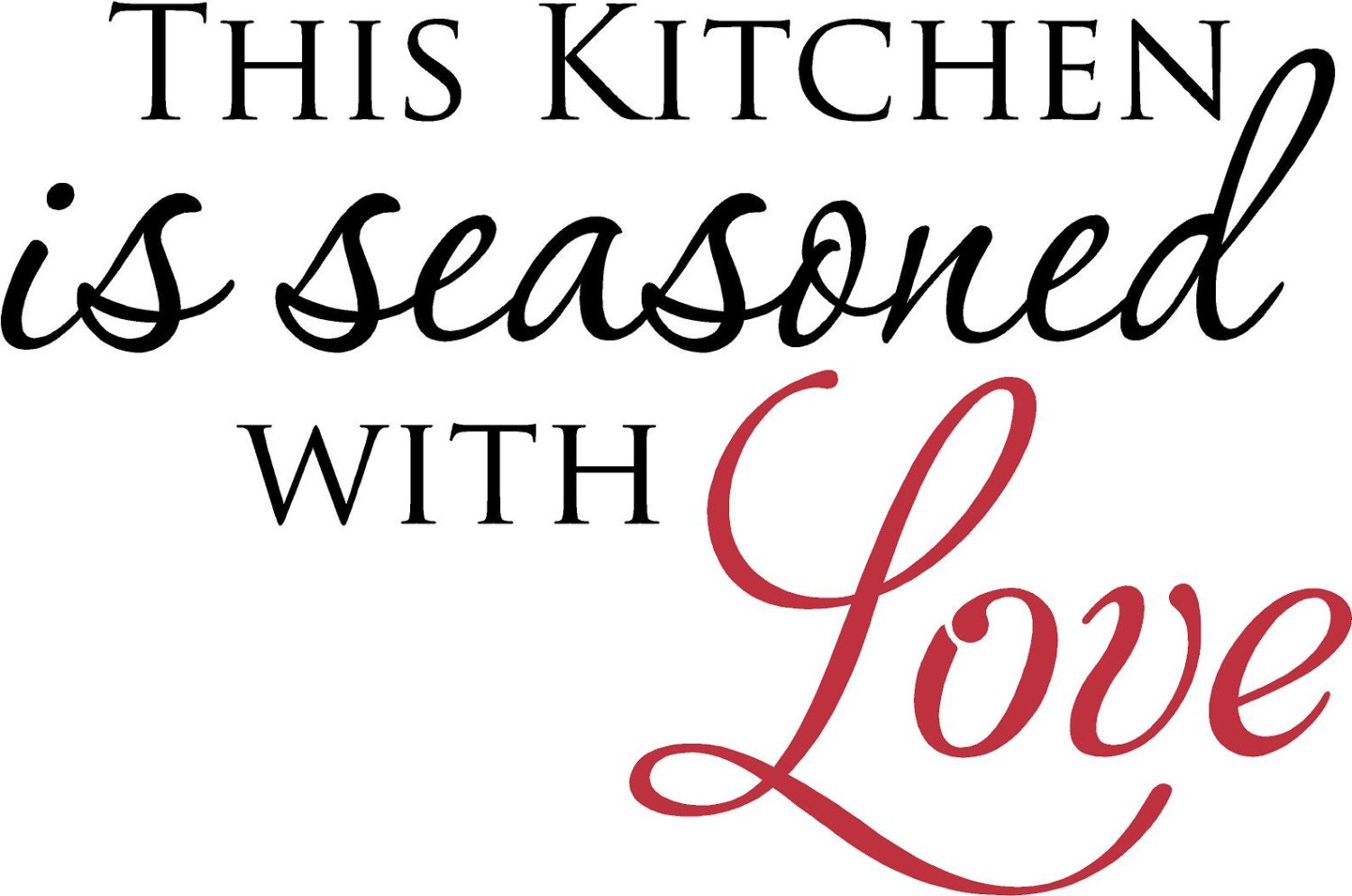 Download This Kitchen is seasoned with Love 22x14.5 Wall Decal Vinyl