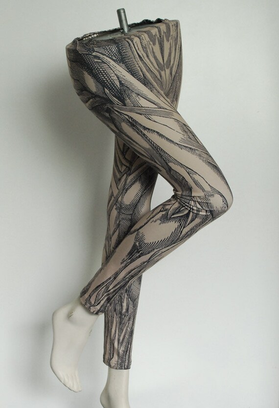 Anatomical Leggings Hand Printed Vintage Medical
