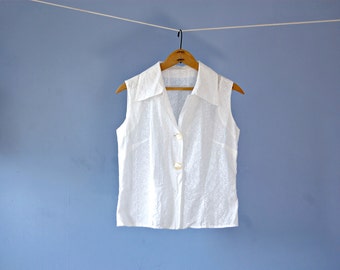 Popular items for white cotton blouse on Etsy