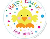 Happy Easter PRINTED Stickers, Happy Easter Round Stickers, Personalized Envelope Seals A576 Il_170x135