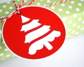 Christmas Tree Die Cut Christmas Tags ,Gift Tags Set, Set of 6 Handmade TagsA632 Il_170x135