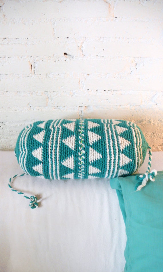 Pillow Crochet Marrakech  -  Green Triangle