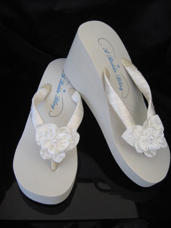 Ivory Flip Flops - White Flip Flops - Bridal Sandals Bridal Shoe with ...