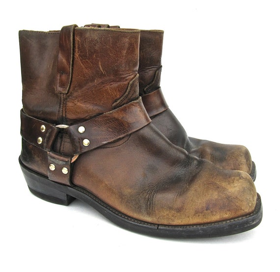 Brown Durango Motorcycle Harness Boots for by worldvintagefashion