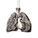 Anatomical Lungs & Heart Necklace Anatomy Black and White Vintage Illustration Medical Statement Jewlery Anatomically Correct