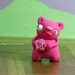 Pink Bear Figurine - Cute Polymer Clay Decoration - Handmade Geekery for All Ages - Awesome Desk Accessory for Fun People