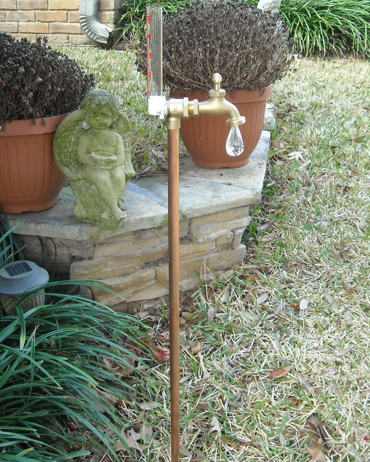 Rain gauge copper and brass great gift