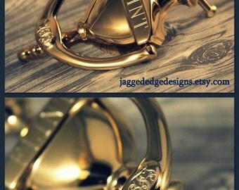Custom Engraved "Cambridge" Style Solid - BRIGHT BRASS Door Knocker