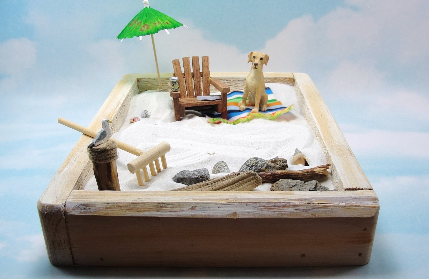 miniature zen beach garden kit adirondack chair by ScrapwoodStudio