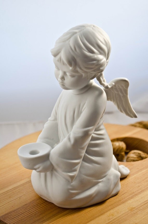 Porcelain Angel Candle Holder by Kaiser by WhositsandWhatnots