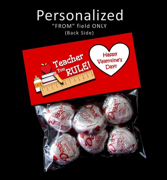 Printable- Personalized Valentine Treat Bag Toppers - Teachers Rule Il_570xn