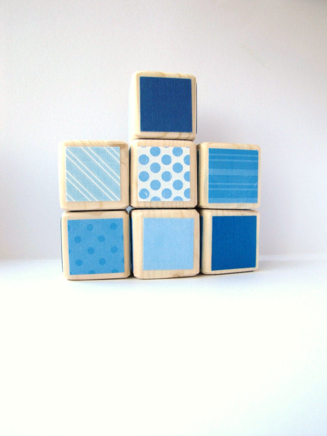 Stacking Blocks. Blue Nursery Decor. Baby Shower Decoration.