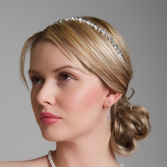 Items similar to Diamante Wedding Headband, Bridal Headbands