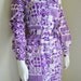 Vintage Mod Dress 1960s, Abstract Print Purple White. Sears. Size Medium