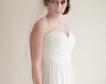 Chapel Length Tulle Wedding Veil, Bridal Veil, 90 inches - Lydia - Style 7813