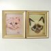 Vintage Sherle Kitten Prints // Pair of 1960s Framed Wall Hangings // Persian & Siamese Cats // Museum Print Editions