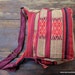 Ethnic Naga Embroidery Messenger Bag Cross Body Tote Red Tan and Berry