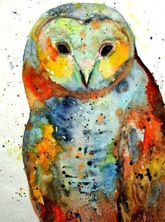 Items similar to Barn Owl, Fine Art Giclee Print - enhanced with