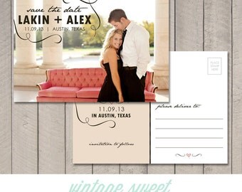 Save the Date Postcard (Printable) by Vintage Sweet